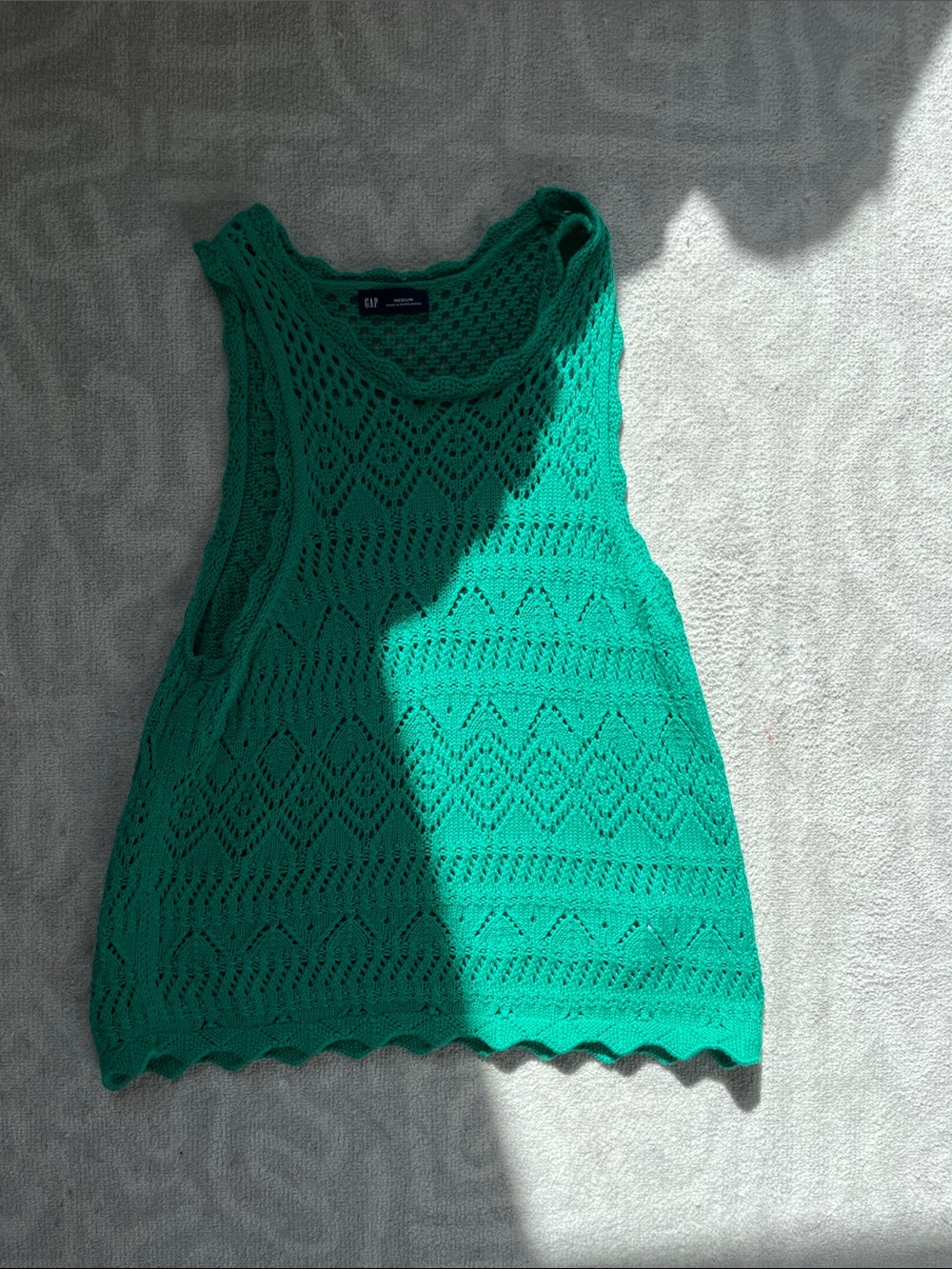 GAP Teal Green Crochet Tank Top